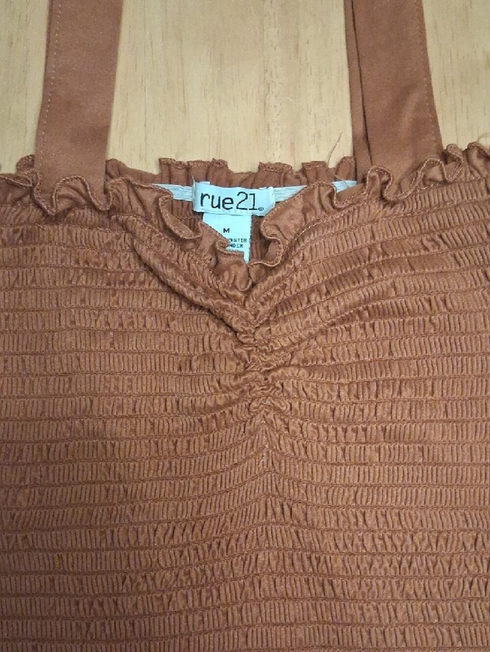 rue21 Rust Smocked Ruffle Tank NWT Size Medium - Picture 3 of 8